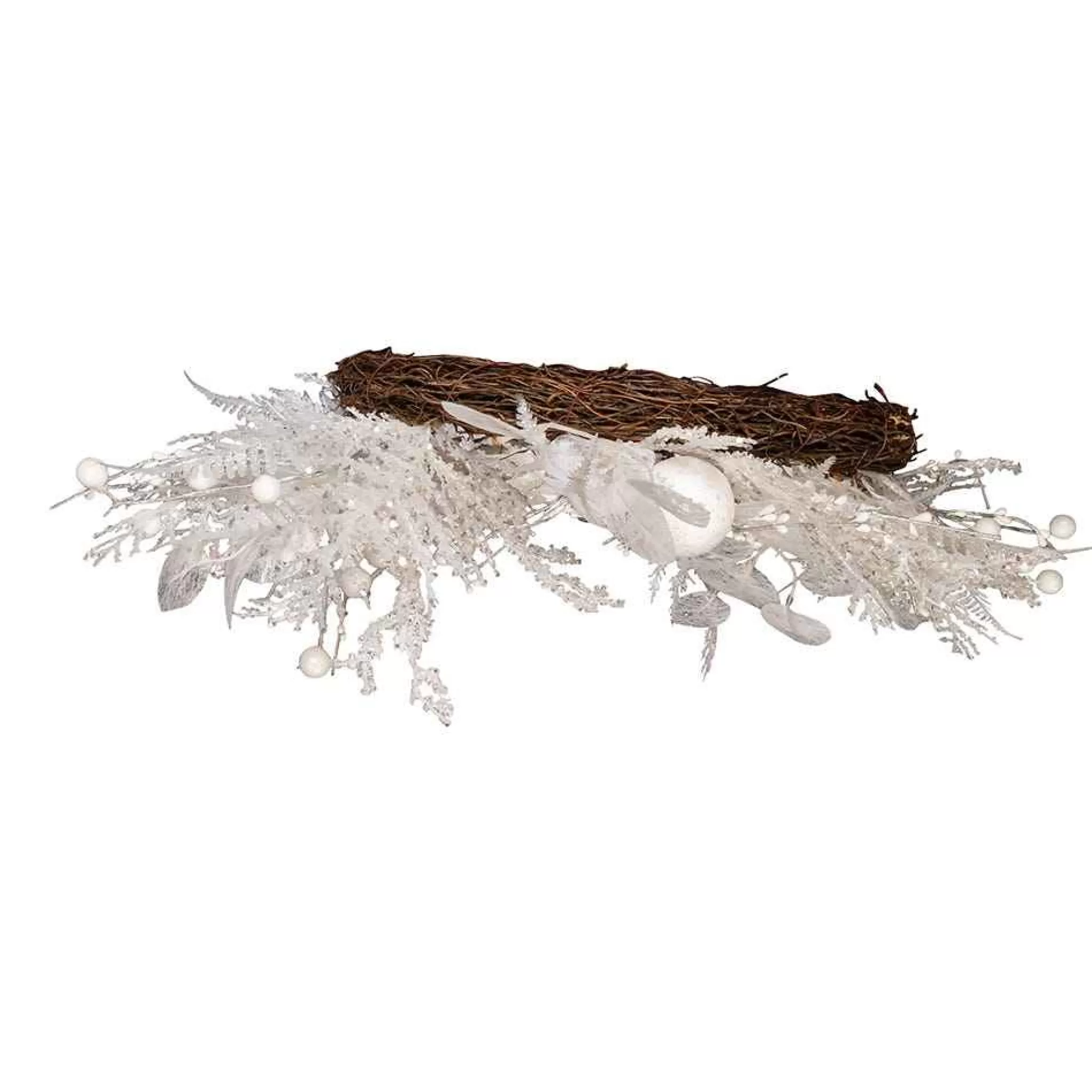 Kurt Adler 24-Inch Un-Lit Decorated White Rattan Wreath