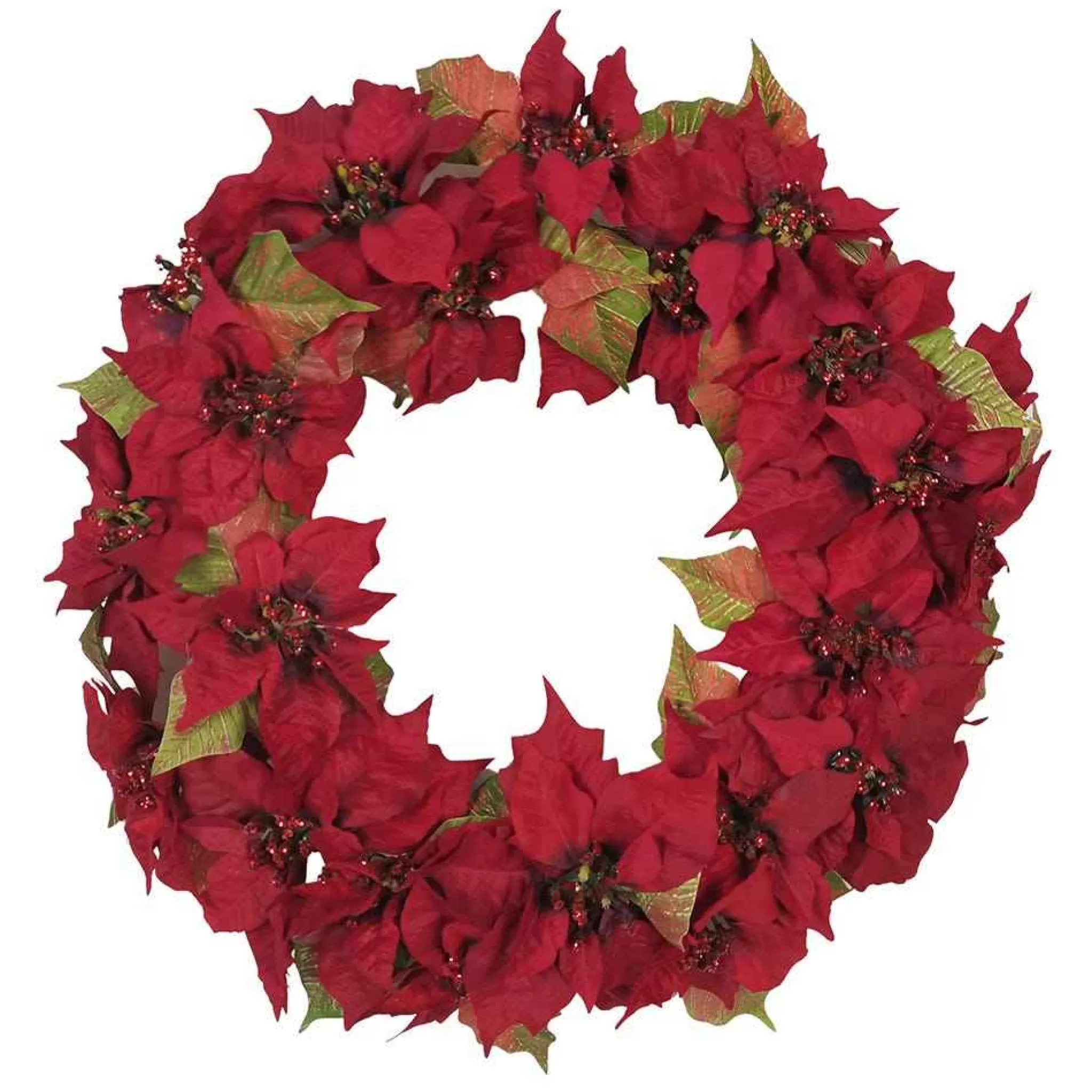 Kurt Adler 24-Inch Unlit Poinsettia Wreath