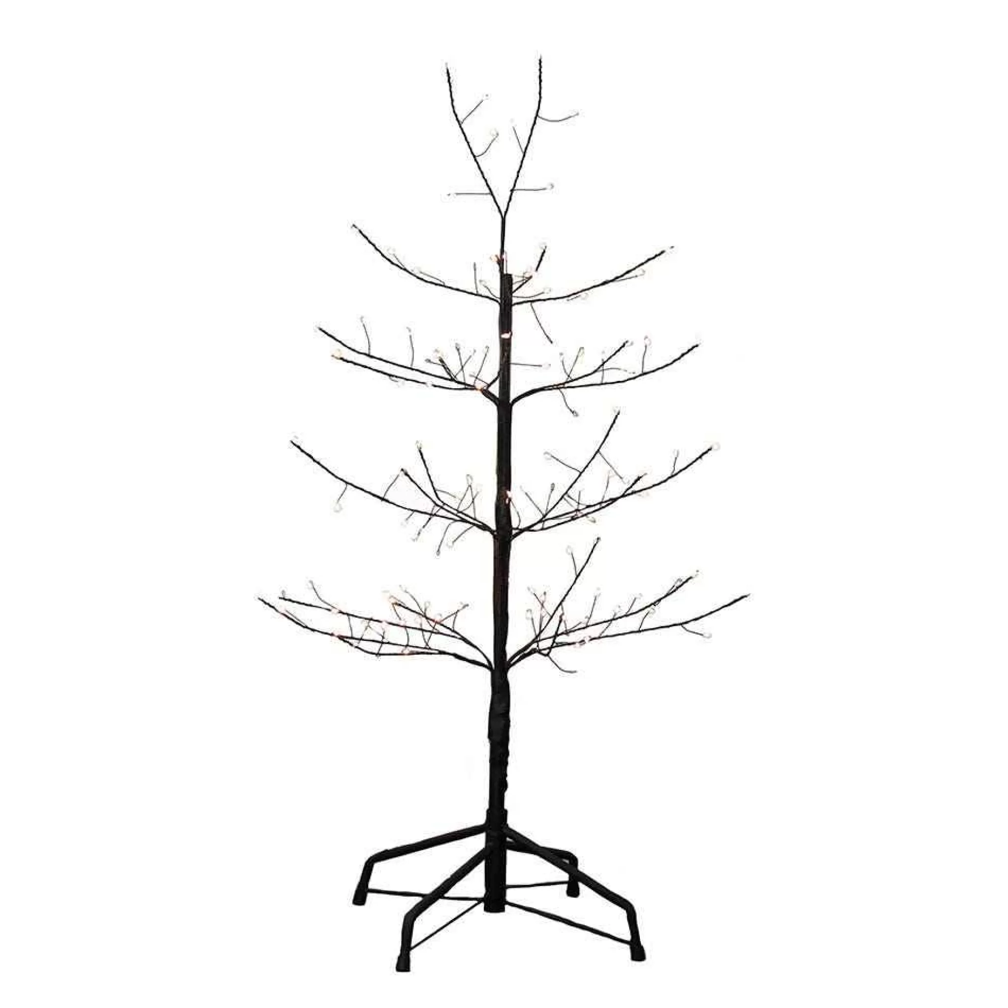 Kurt Adler 3-Foot Black Twig Tree With Warm White Cool White Twinkle Lights