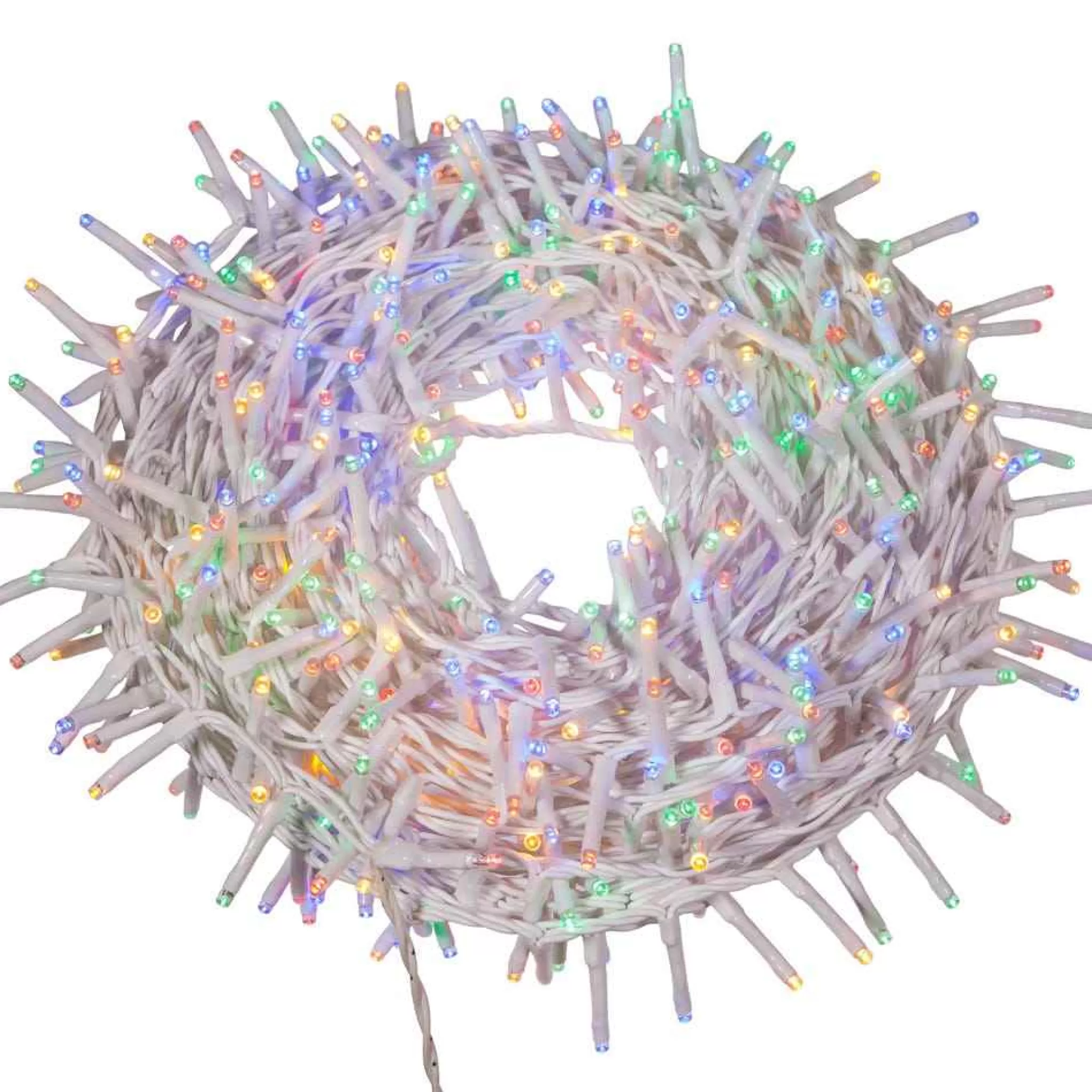 Kurt Adler 600-Light 49.2-Foot Multicolored Led White Wire Rice Light Set