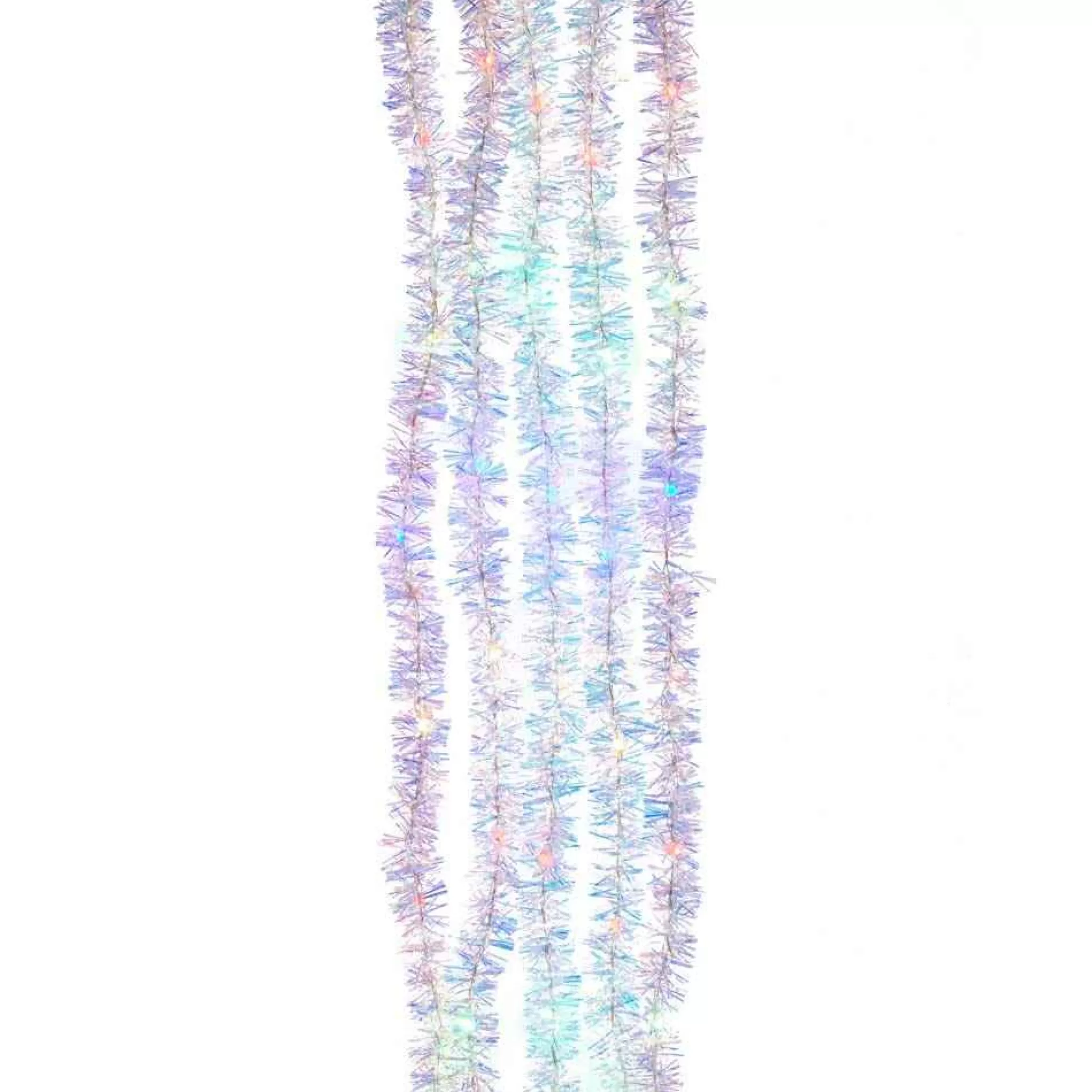Kurt Adler 6.5-Foot Multi-Color Silver Iridescent Tinsel Cascade Light Set