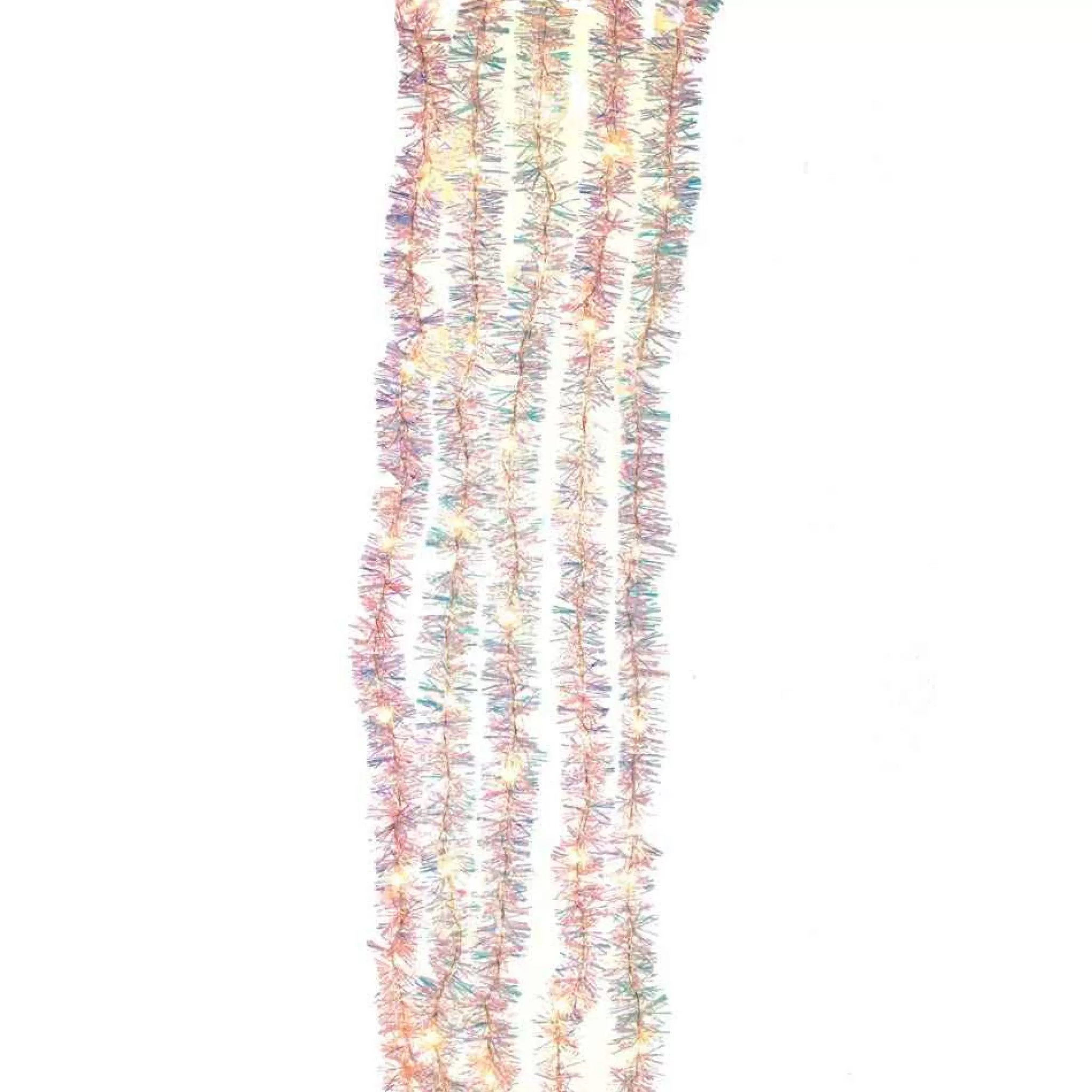 Kurt Adler 6.5-Foot Warm White Iridescent Tinsel Cascade Light Set