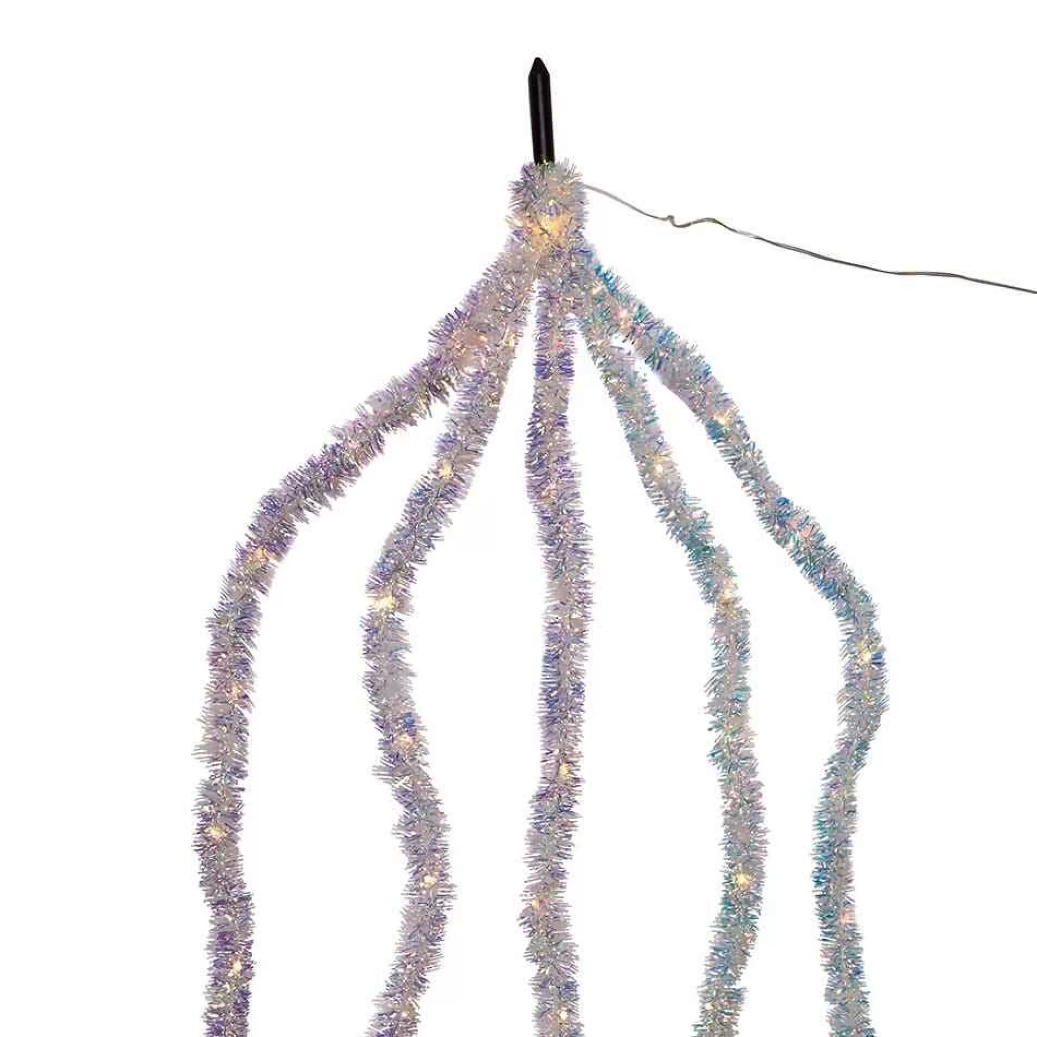 Kurt Adler 6.5-Foot Warm White Iridescent Tinsel Cascade Light Set