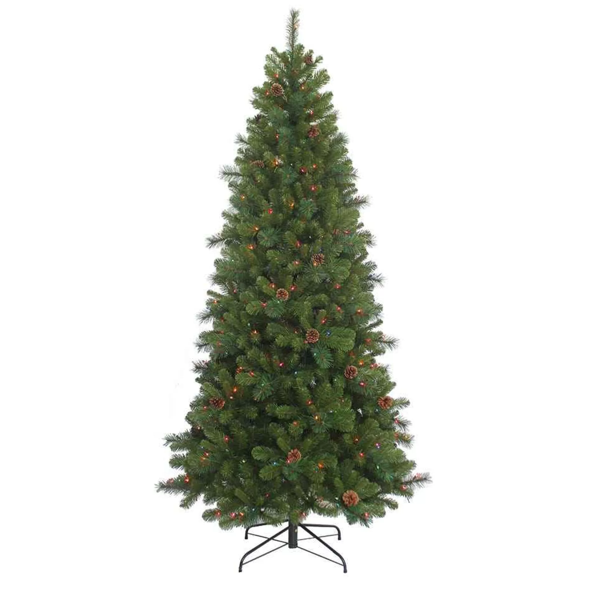 Kurt Adler 7.5-Foot Slim Pre-Lit Multi-Color Burlington Tree