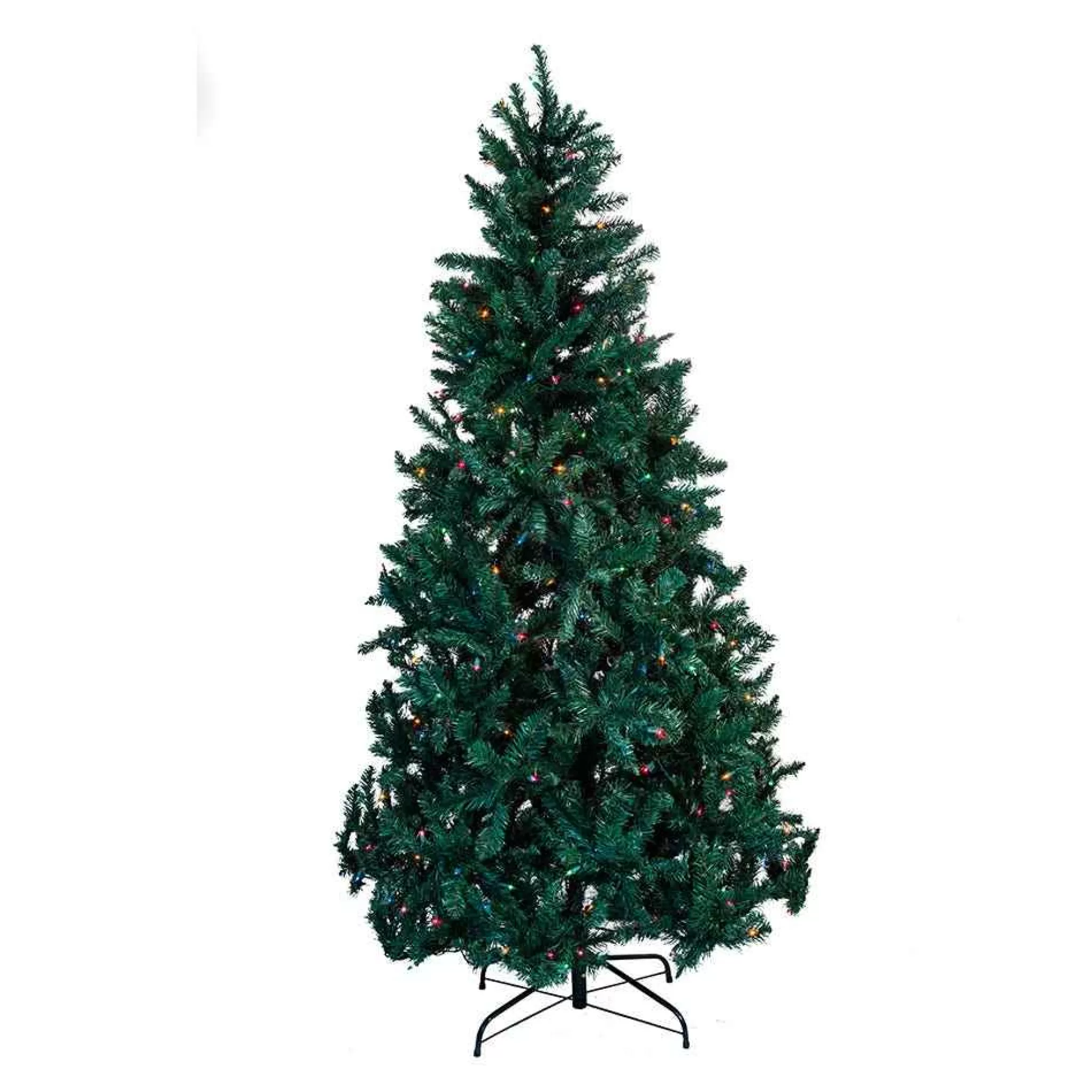 Kurt Adler 7-Foot Pre-Lit Pine Tree With Multi-Colored Lights