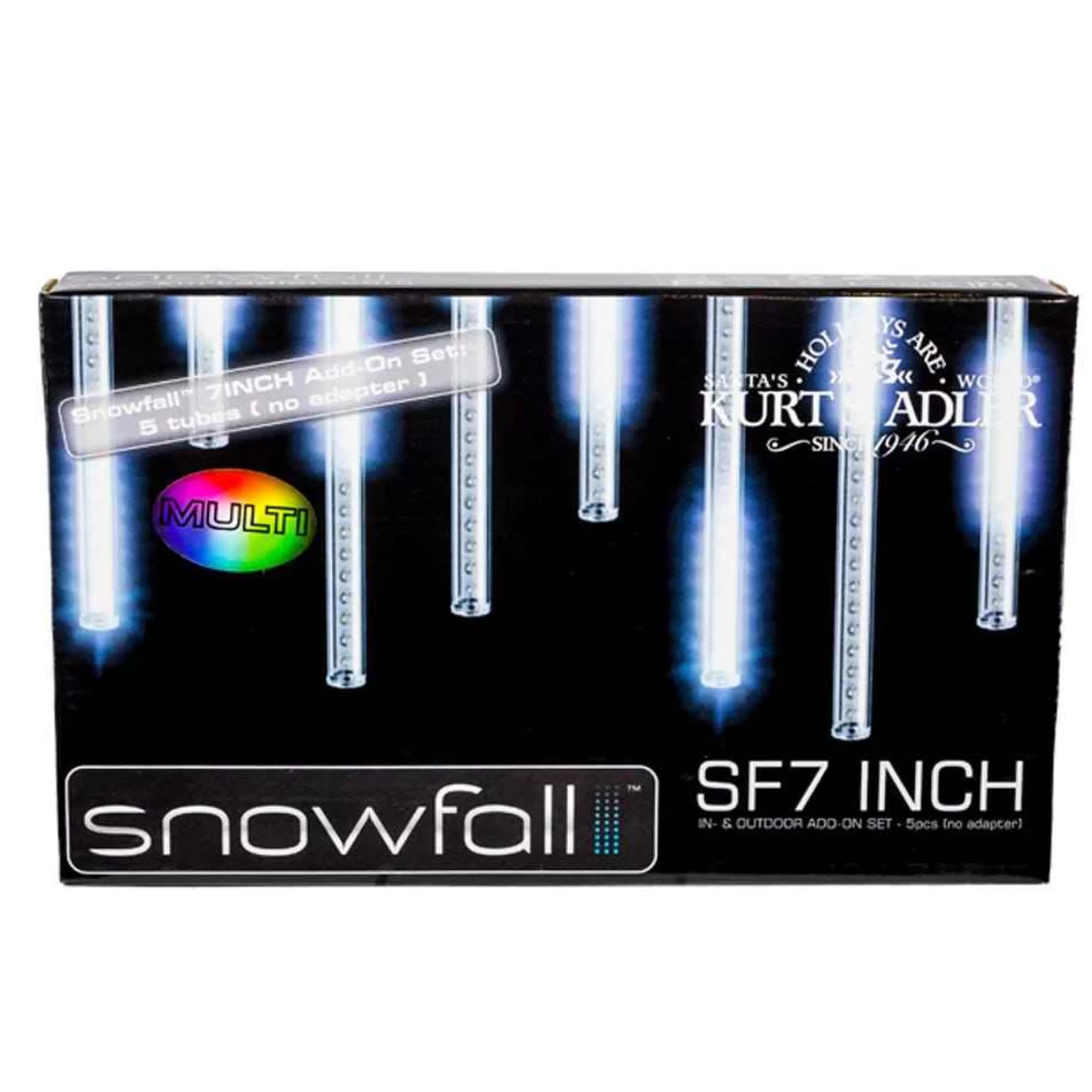 Kurt Adler 7-Inch 5-Light Multi Snowfall Outdoor Add-On Light Set