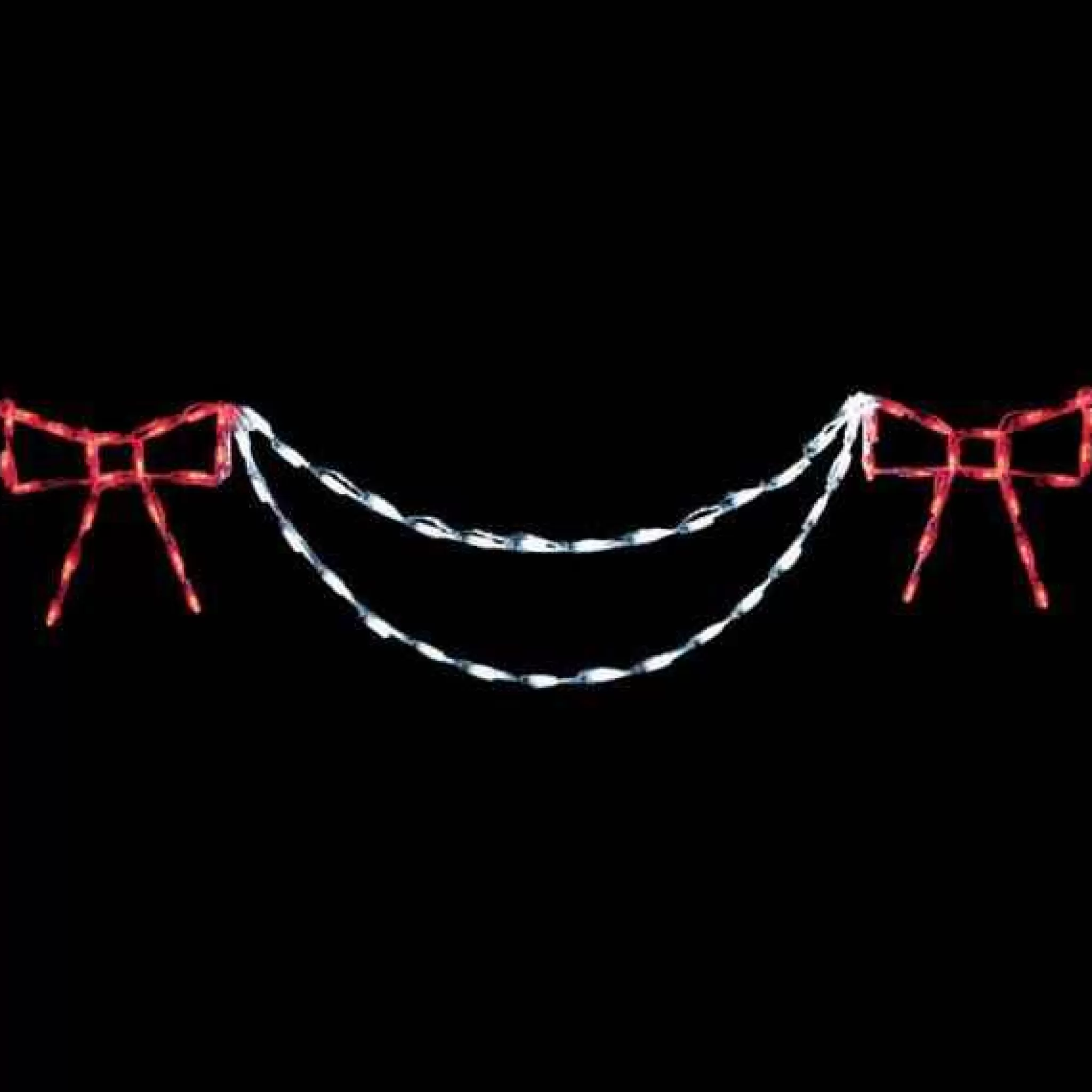 Brite Ideas Led Bow With Garland End Piece (Red/White) #Ban54W