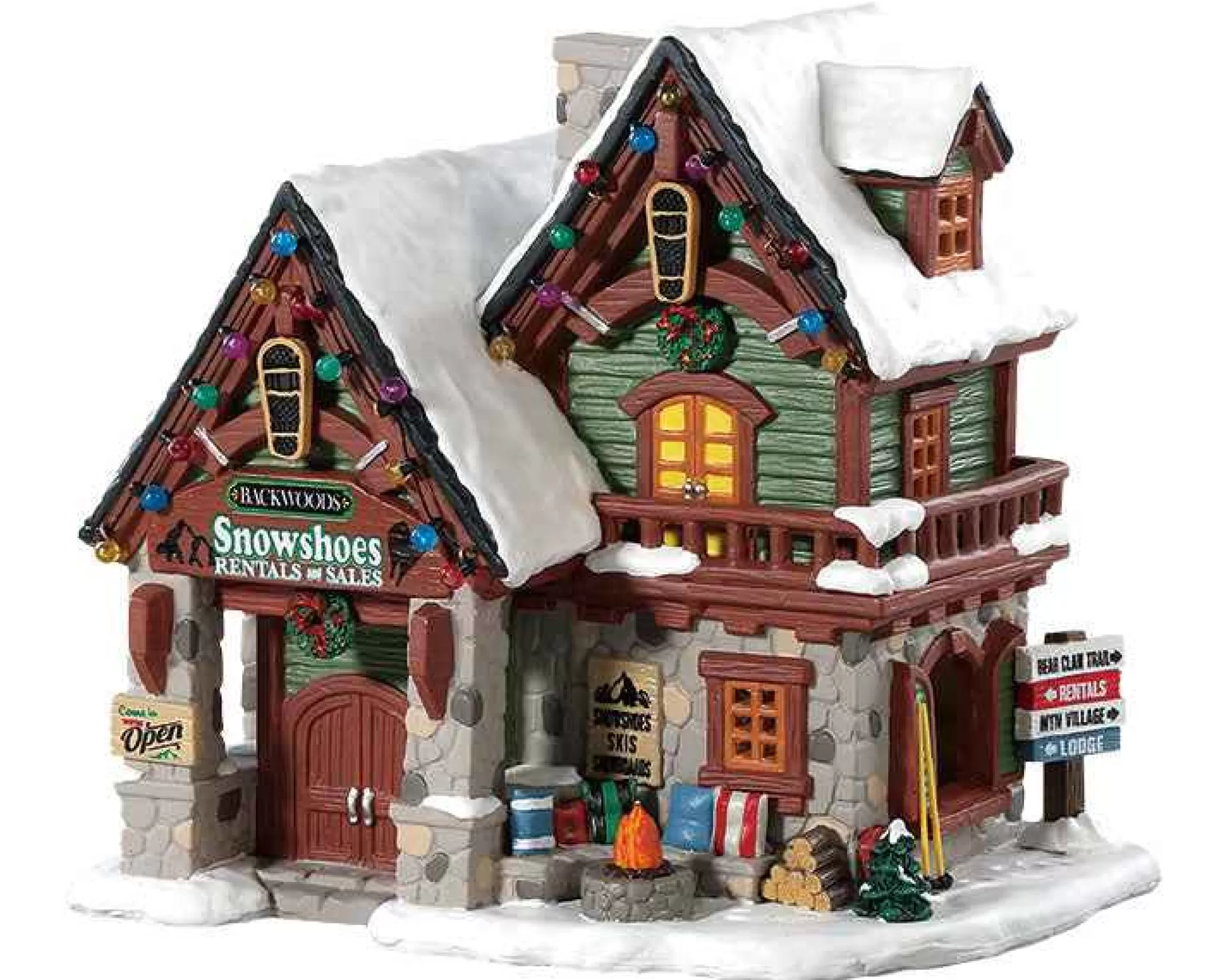 Lemax Village Collection Backwoods Snowshoe Rental Shop #85328