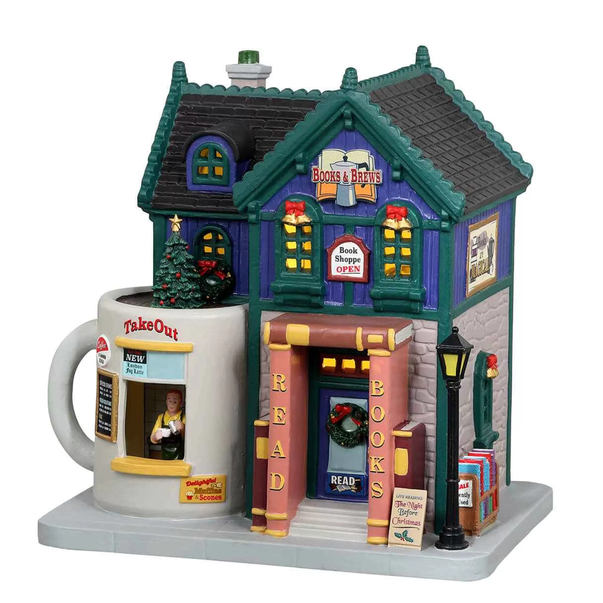 Lemax Village Collection Books And Brews Cafe #35038