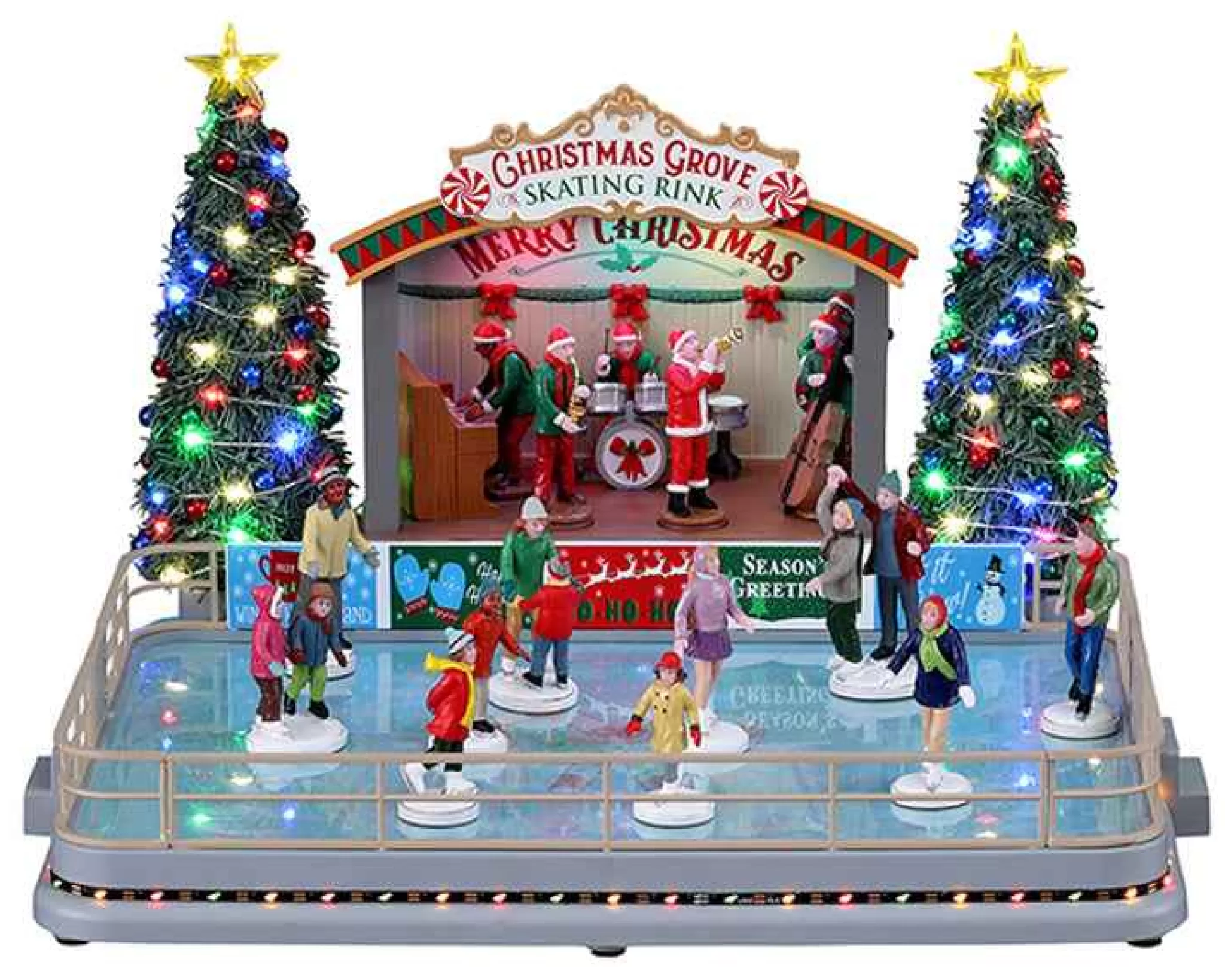 Lemax Village Collection Christmas Grove Skating Rink, With 4.5V Adaptor #14870