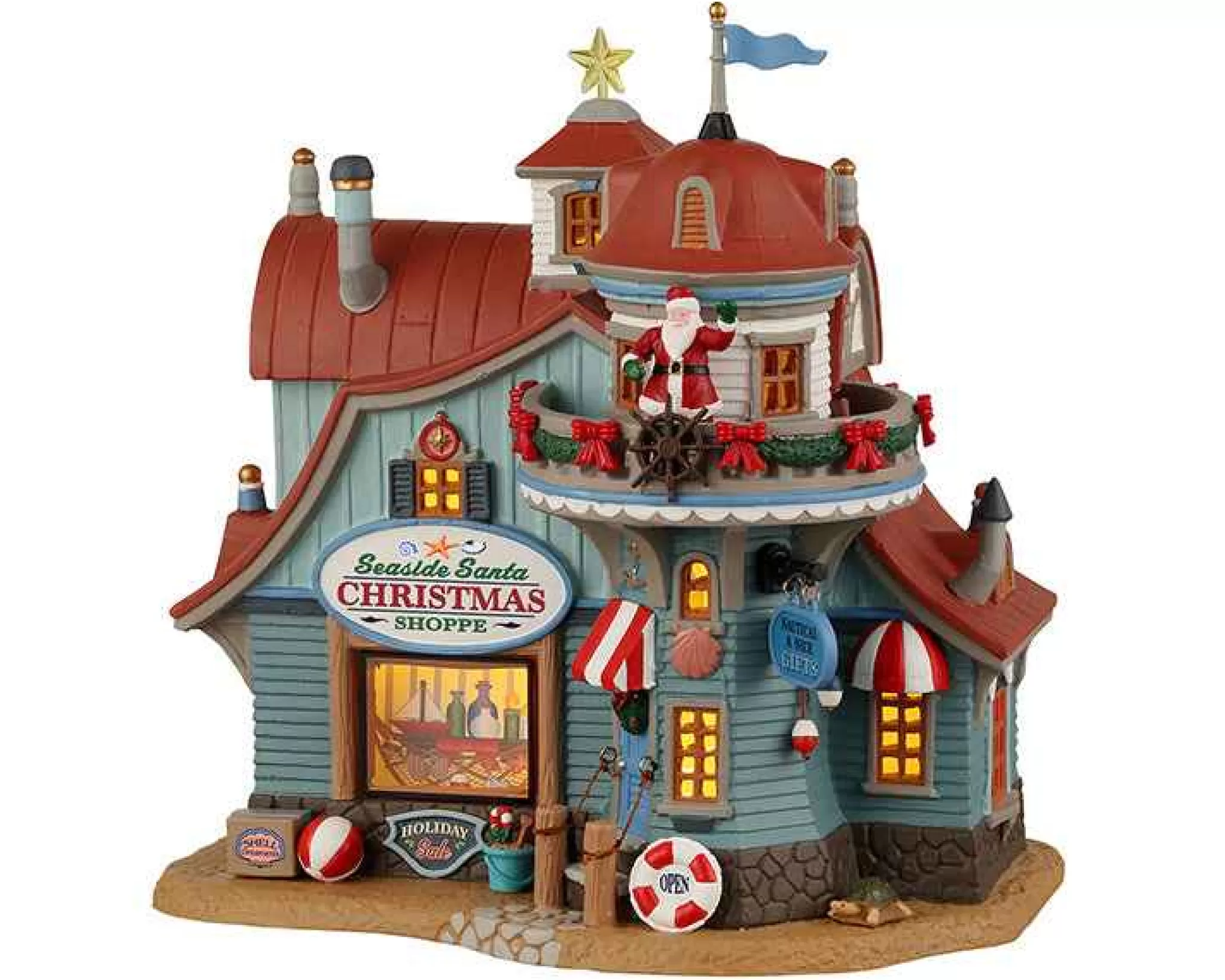 Lemax Village Collection Seaside Santa Xmas Shoppe #25909