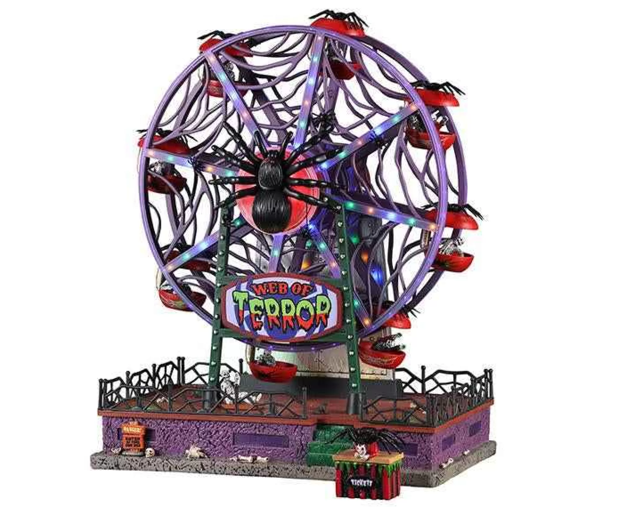 Lemax Village Collection Web Of Terror Ferris Wheel, With 4.5V Adaptor #14823