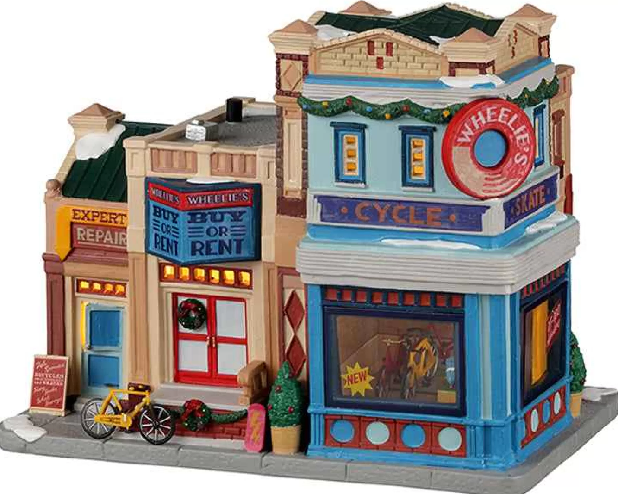 Lemax Village Collection Wheelie's Cycle And Skate Shop #25891