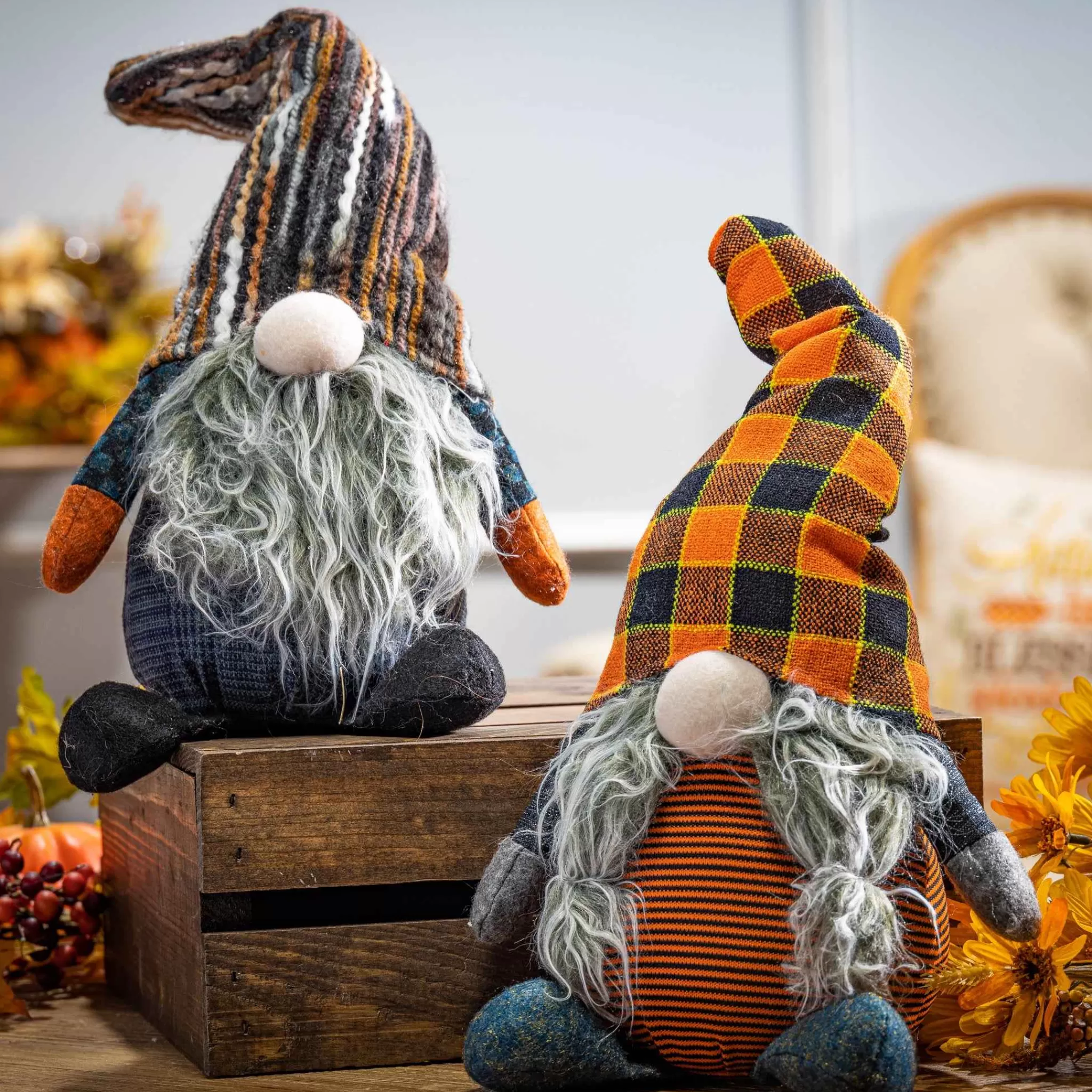 Gerson International Set Of 2, 12-In Plush Halloween Gnome Figurine