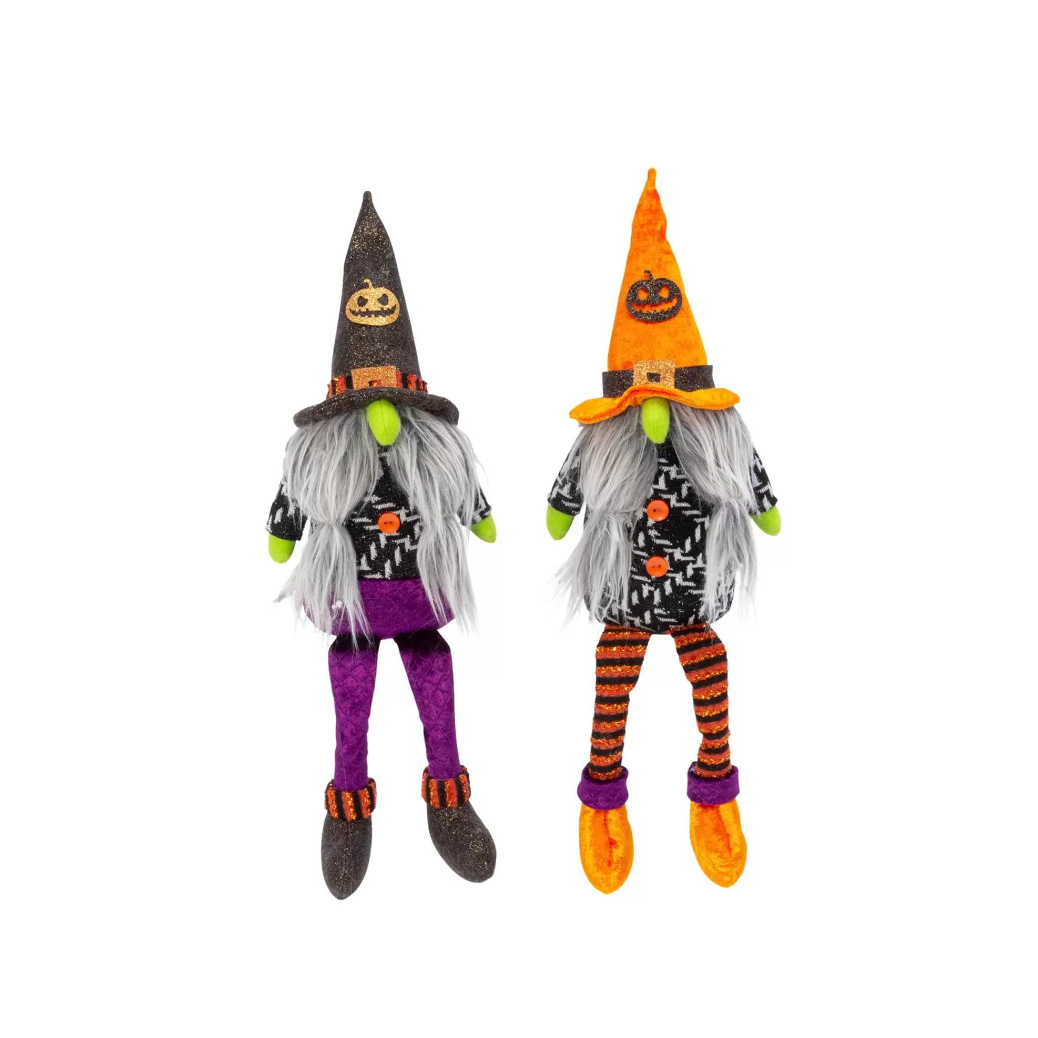 Gerson International Set Of 2, 16-In Plush Halloween Gnome Shelf Sitter