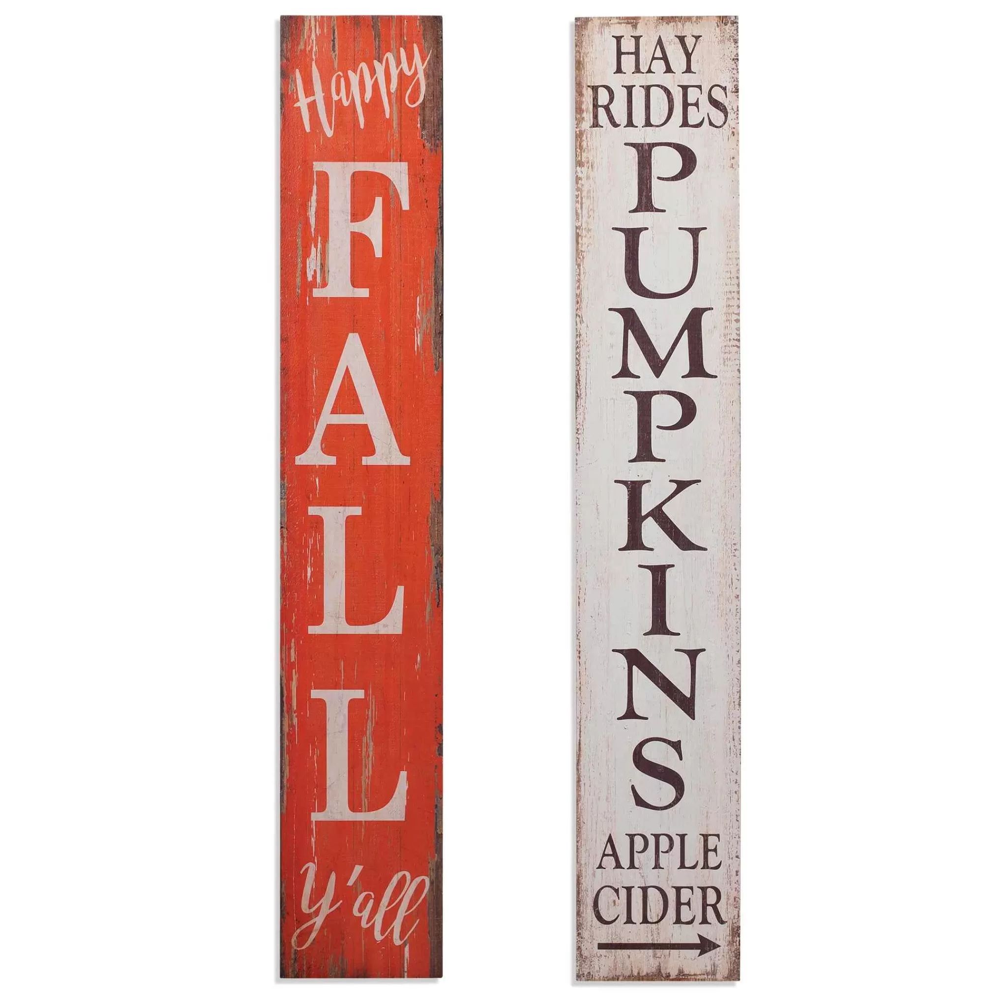 Gerson International Set Of 2 47.25-Inch High Wood Harvest Porch Signs