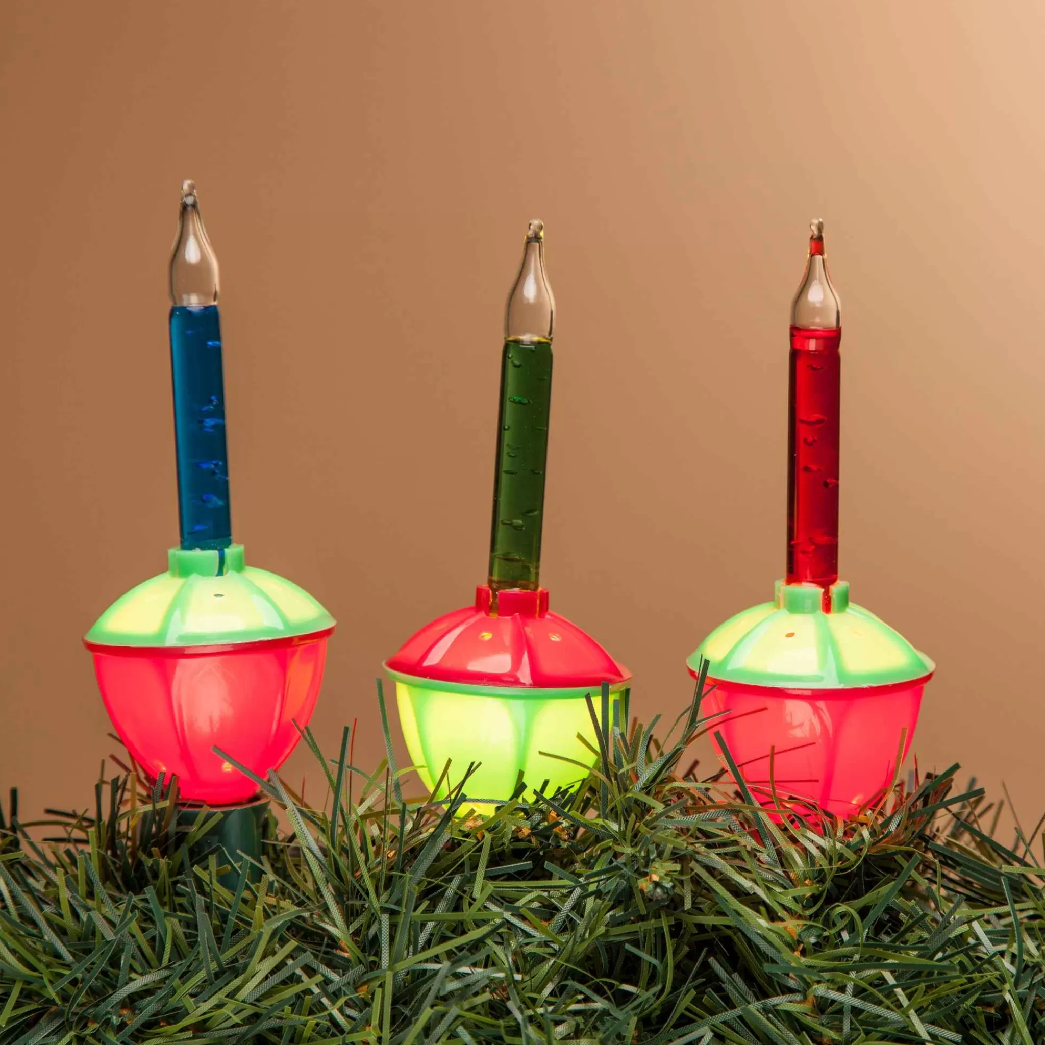 Gerson International Set Of 2 Retro Multicolor Bubble Vintage Christmas Lights