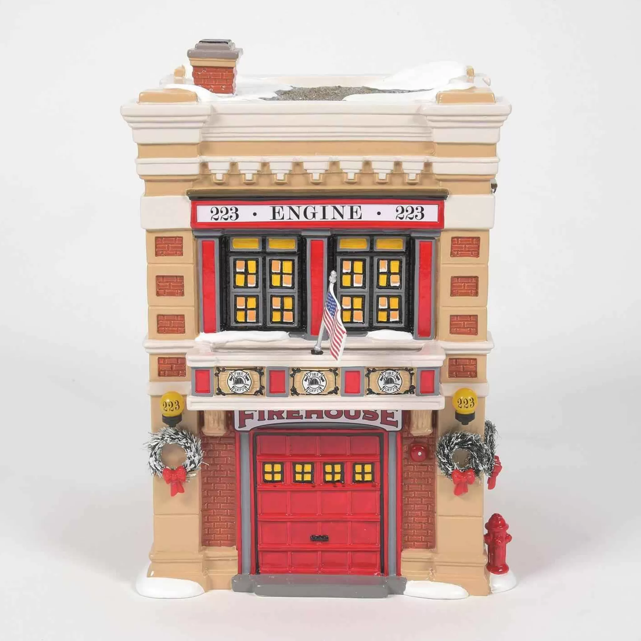 Enesco Snow Village Engine 223 Fire House #6011422