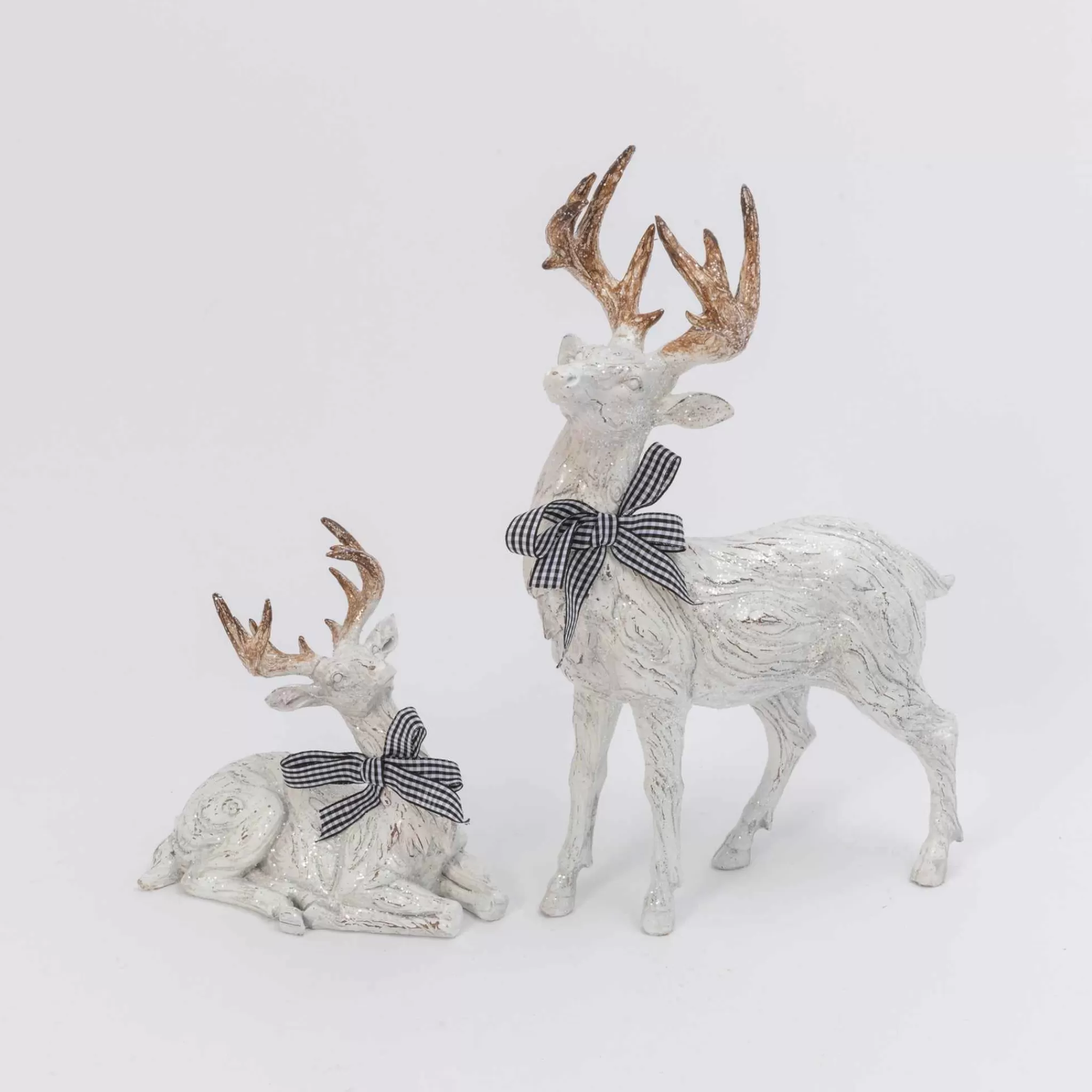 Gerson International Traditional Christmas Decor White Gold Reindeer Table Accent
