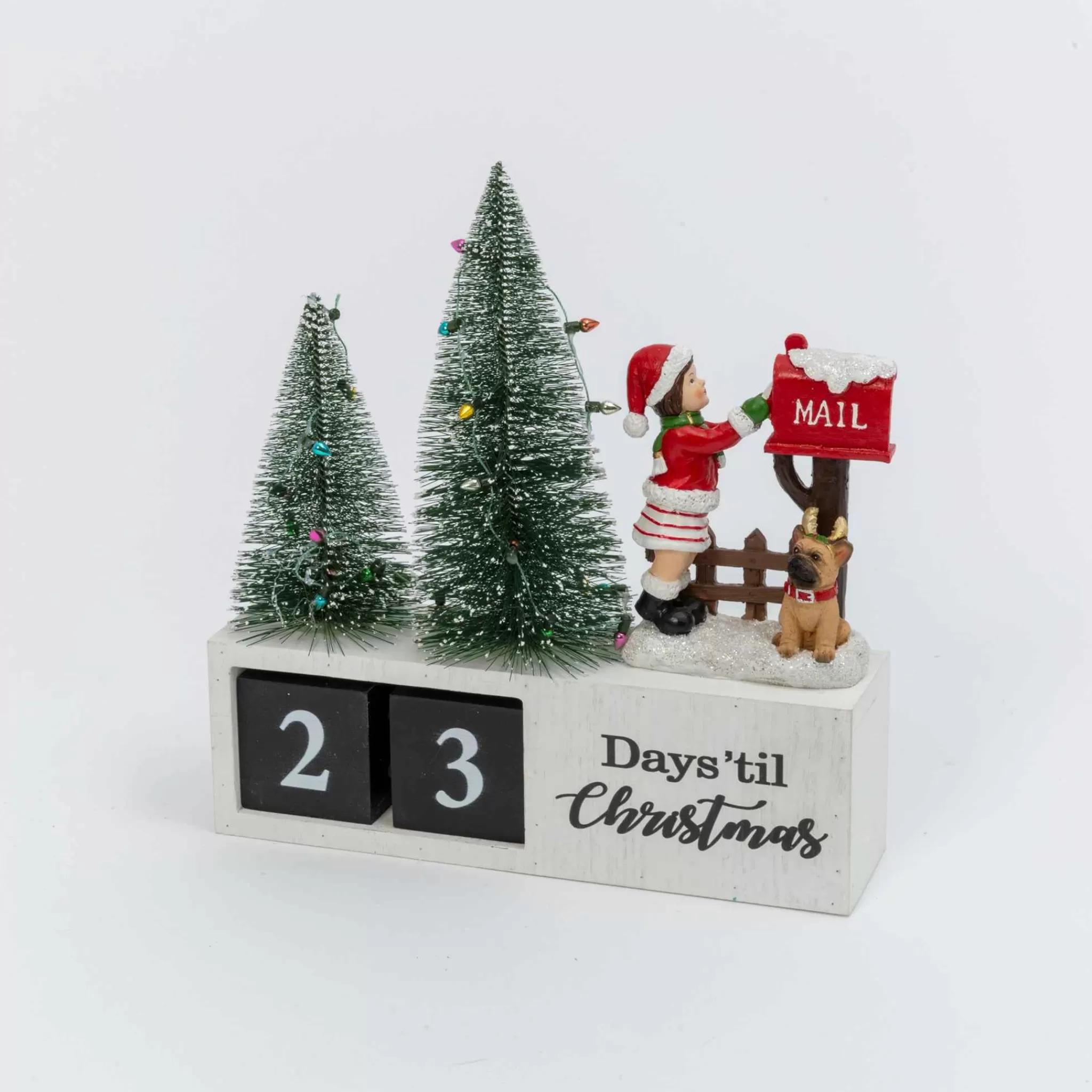 Gerson International Wood Traditional Christmas Holiday Countdown Calendar Decor
